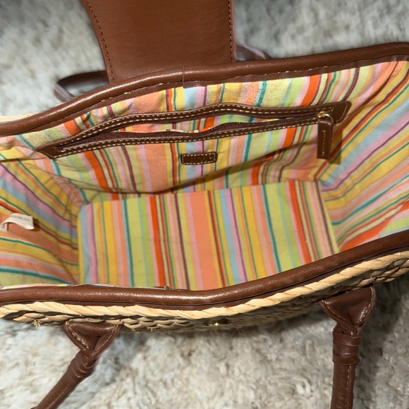 Chaps Woven Tote with Brown Designer Buckle Cute Beautiful Bag with Accents - Picture 6 of 6